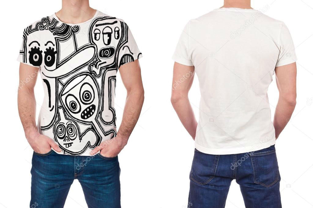 Graphic black and white t-shirt with wine character imagery from painting by Quinn Marston.